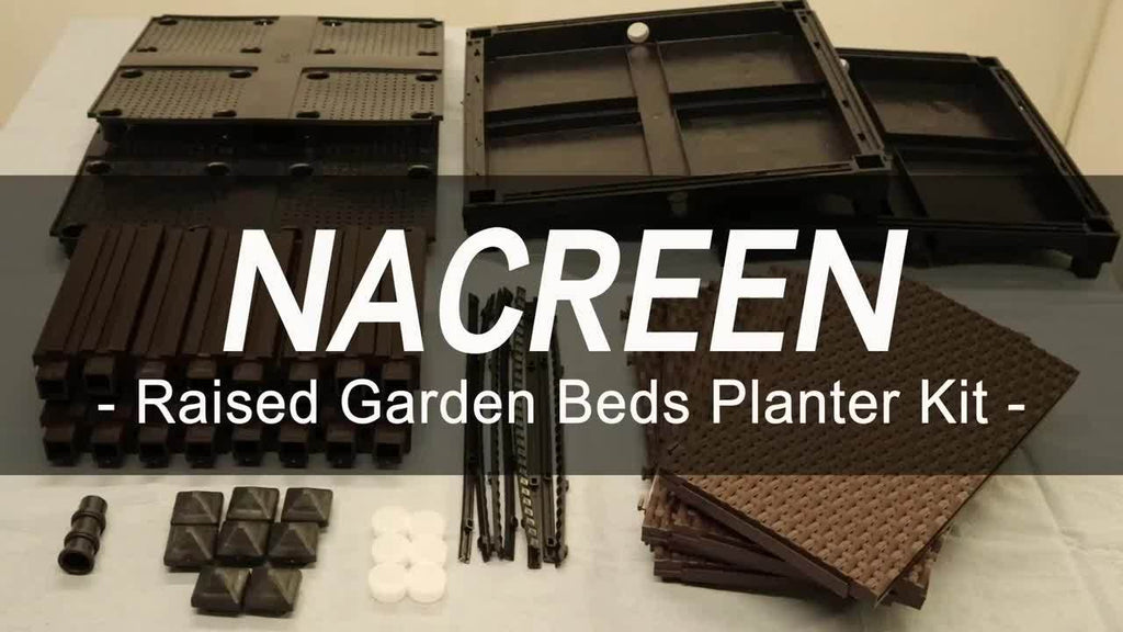 Raised garden beds planter kit with frame panels, connectors, and accessories