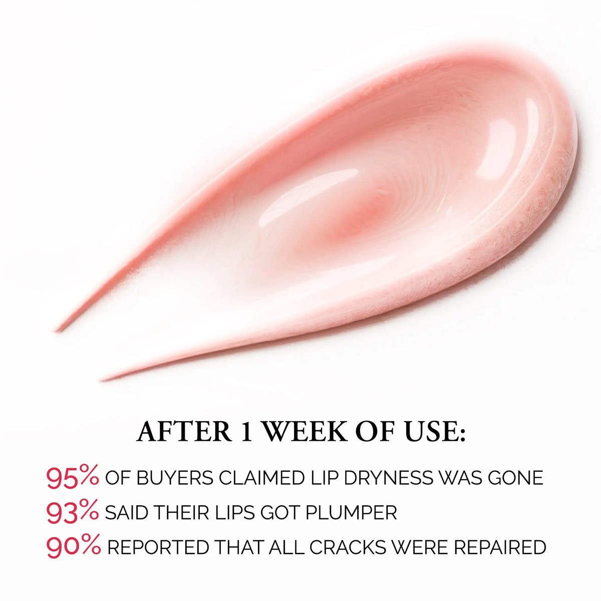 Pink lip mask balm smear with glossy gel texture