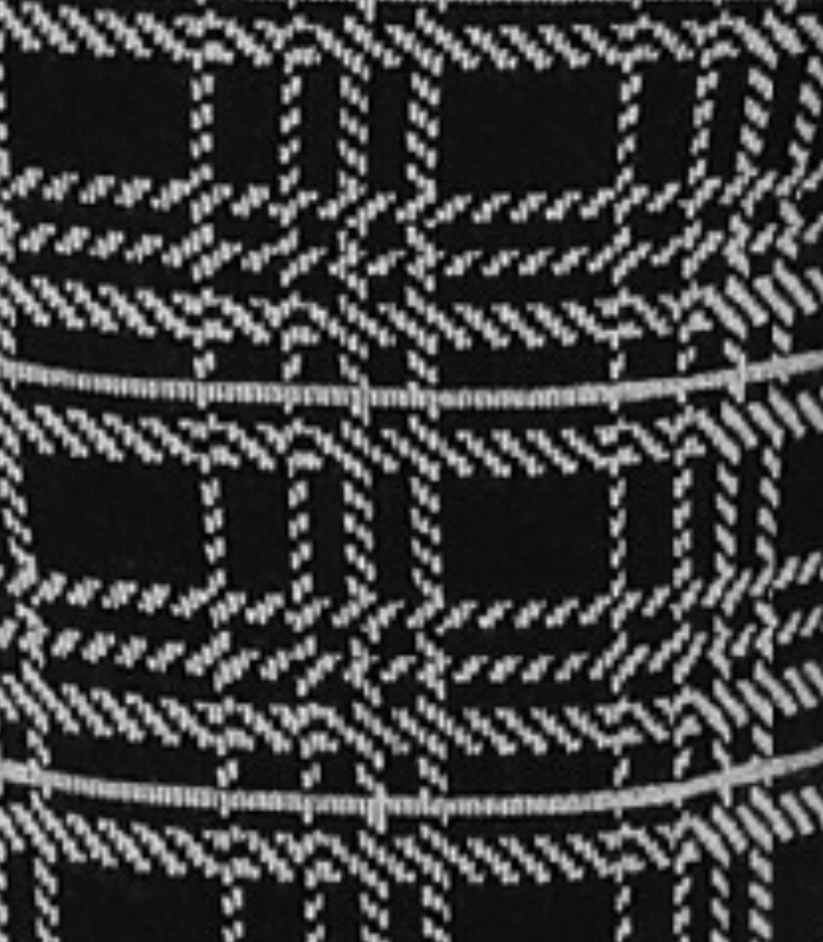 Maternity trouser pant black-and-white plaid fabric close-up with woven pattern