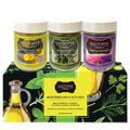 Mediterranean kitchen gift set gift box with three spice jars and Mediterranean card.