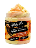 Whipped soap and shave cream jar with layered autumn swirl topping