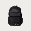 Black convertible backpack with front organizer pocket and zipper details