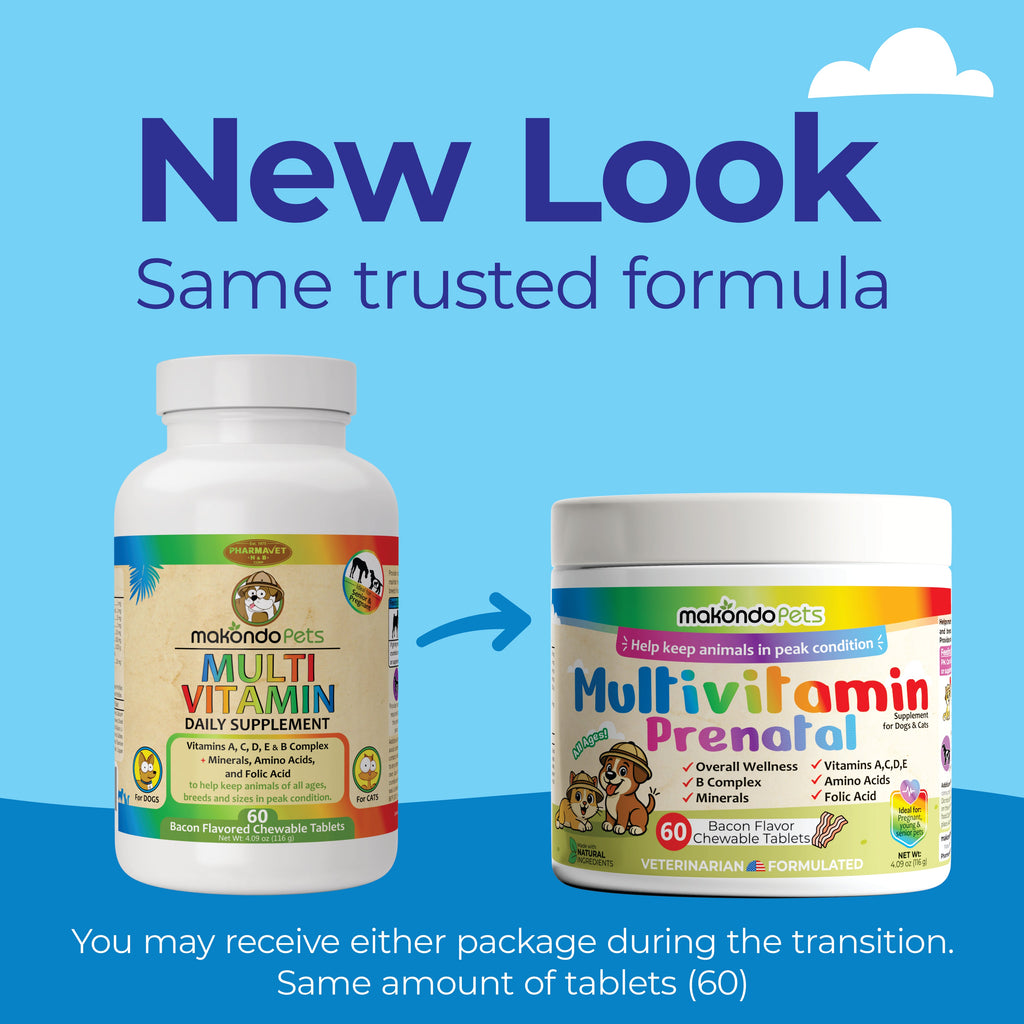 Prenatal multivitamin bottle shown with older version package, 60 chewable tablets