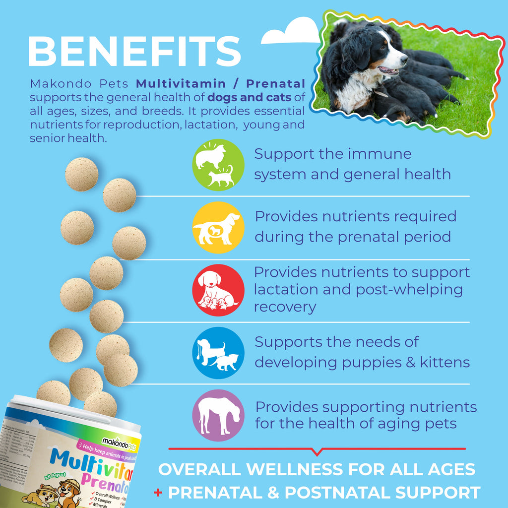 Prenatal multivitamin chewable tablets with dogs and cats nutrition bottle, 60 count