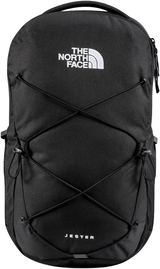 Jester laptop backpack, black, front crisscross straps and top handle