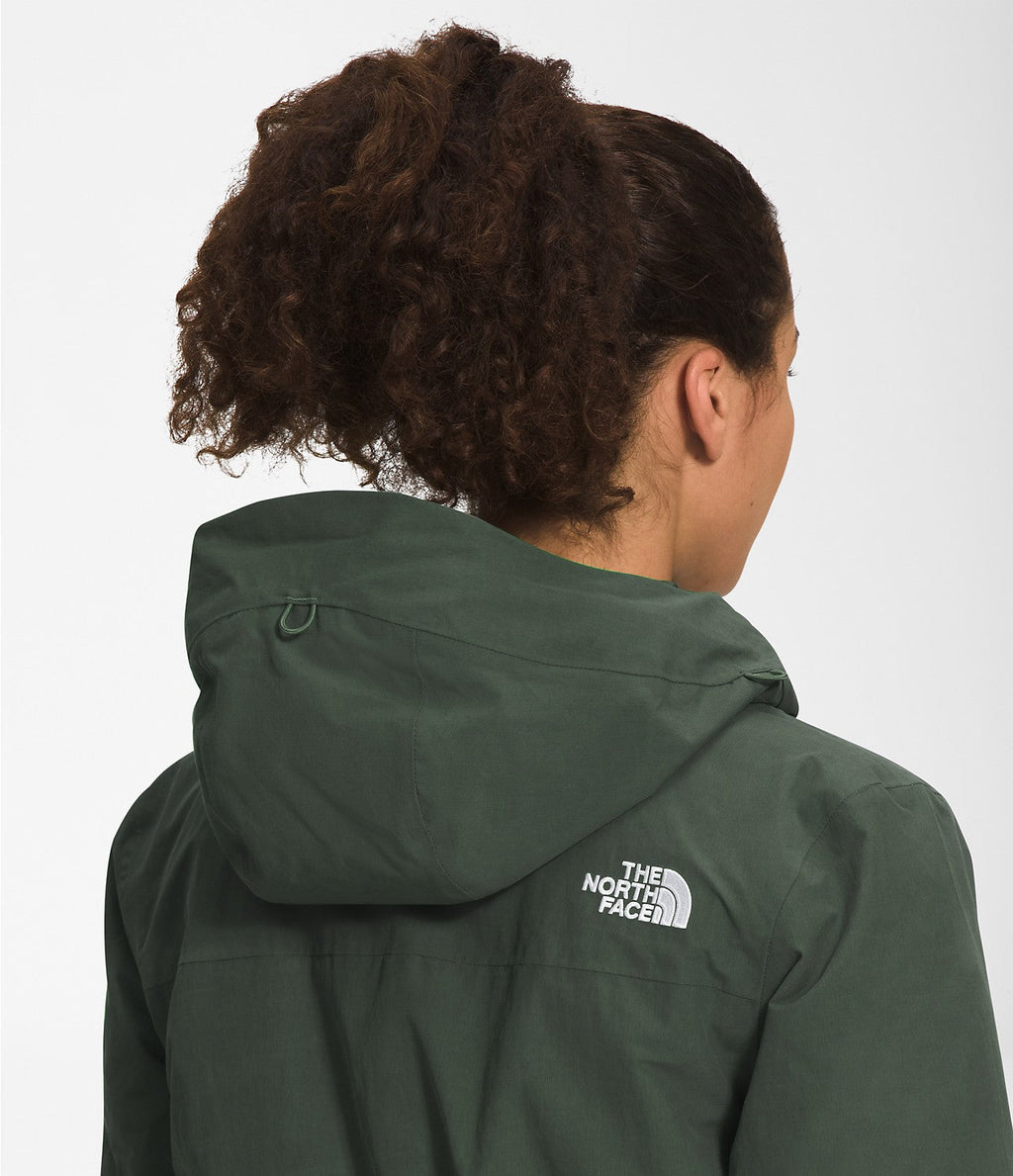 Women’s Arctic parka with faux-fur trimmed hood, deep green, back logo detail