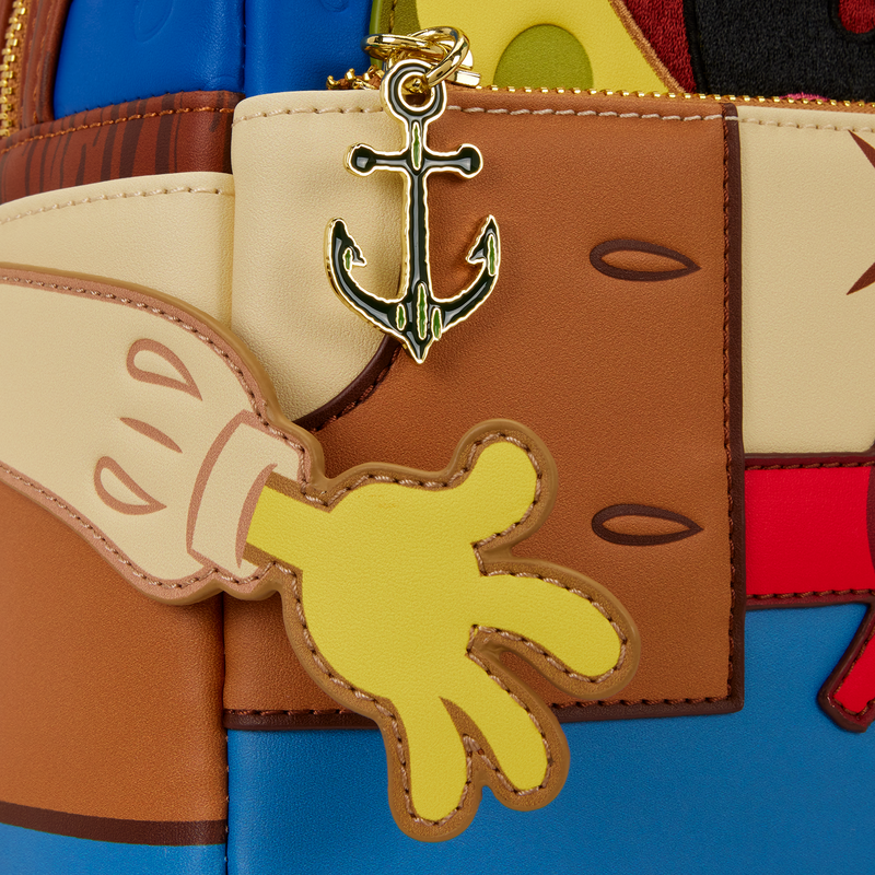 Loungefly SpongeBob SquarePants pirate costume mini backpack with anchor zipper charm