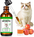 Amber dropper bottle of natural cat antibiotic liquid with graduated pipette