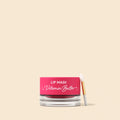 Pink Lip Mask Vitamin Butter balm jar with lip applicator brush