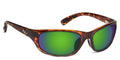 Oak Harbor polarized sunglasses, tortoise frame with green mirrored lenses