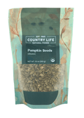 Country Life pumpkin seeds organic in a sealed green stand-up pouch