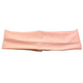 Pink ribbed headband, wide knit fabric with folded seam