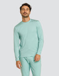 Men's aquifer teal long-sleeve crew-neck top