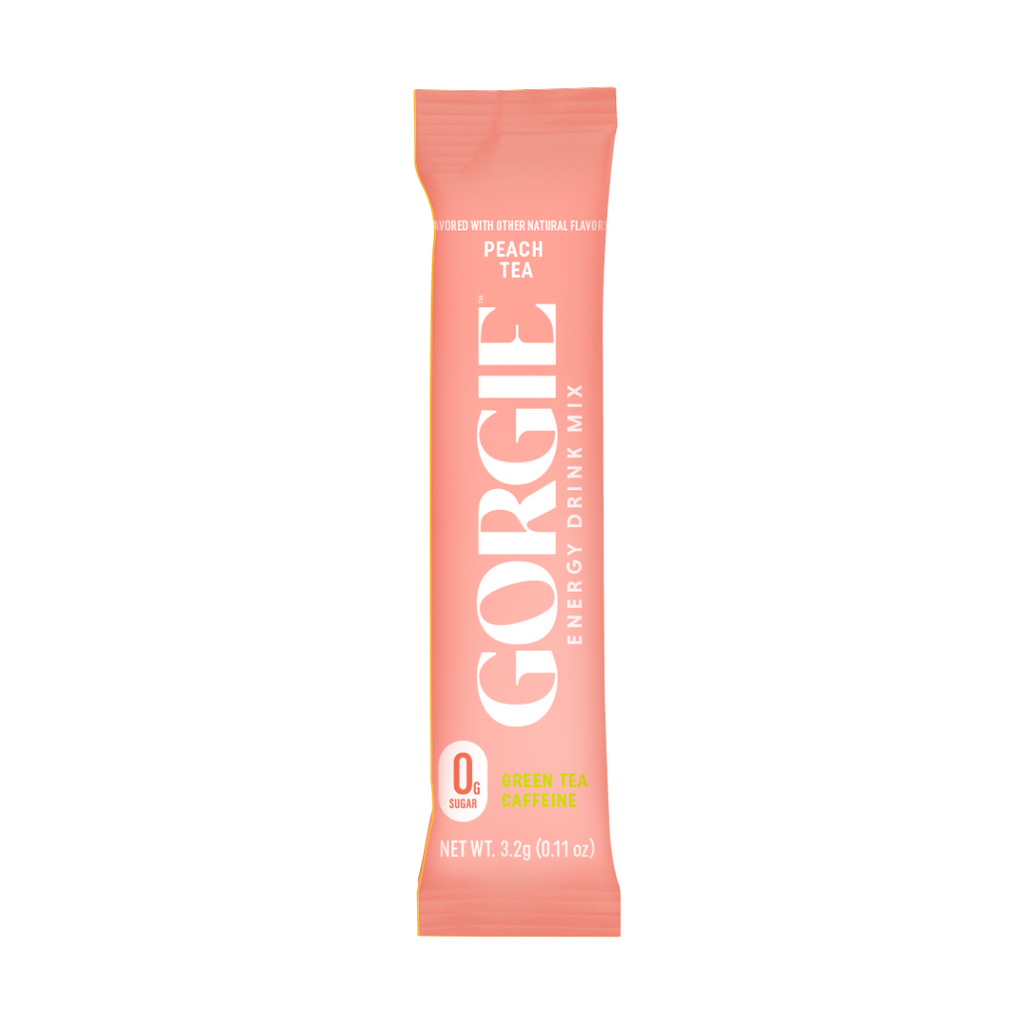 GORGIE energy drink mix packet, Peach Tea flavor, 1 single serve