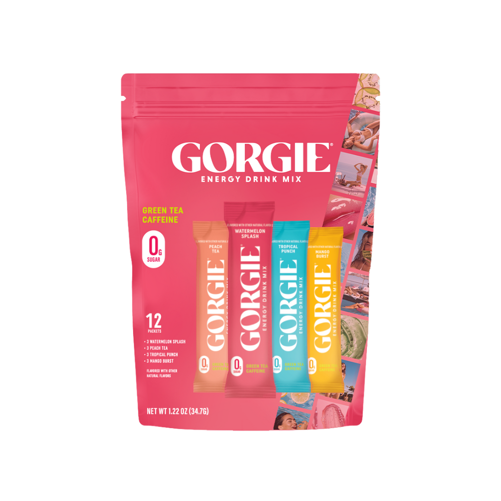 GORGIE energy drink mix variety pack, 12 single-serve packets