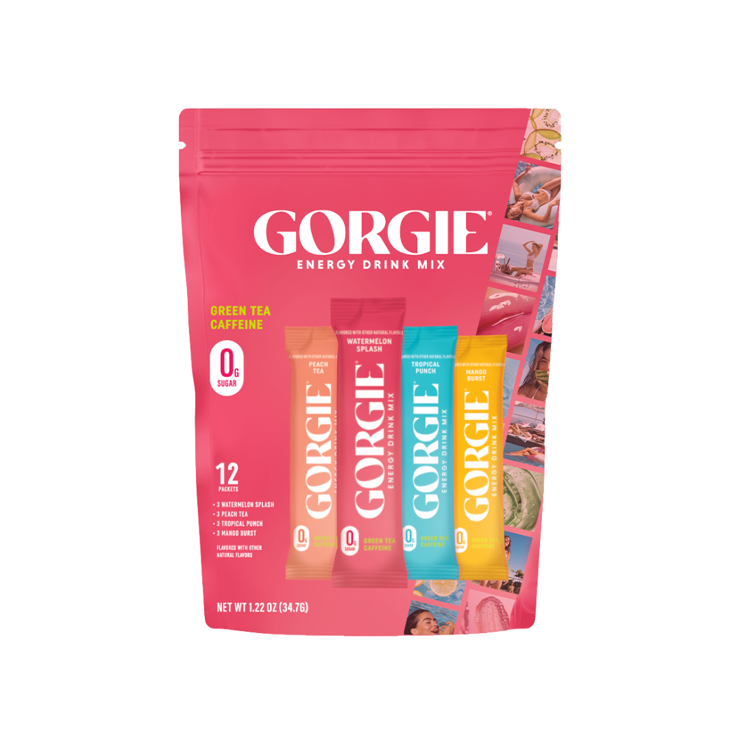 GORGIE energy drink mix variety pack, 12 single-serve packets