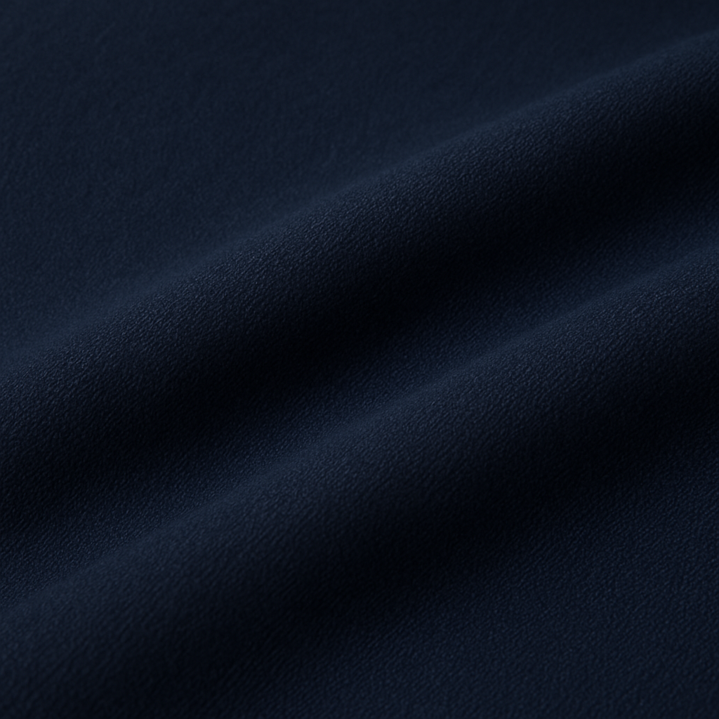 Dark navy chino fabric with fine textured weave and smooth, matte finish.