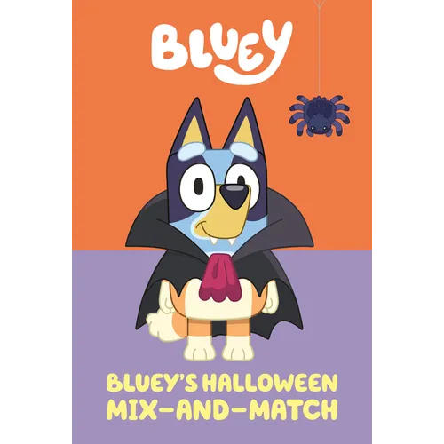 Bluey Halloween mix-and-match board book cover with bat-costumed Bluey