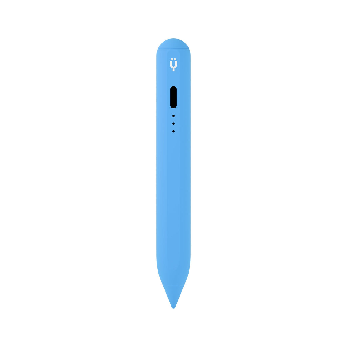 Blue stylus pen with touch tip and charging port