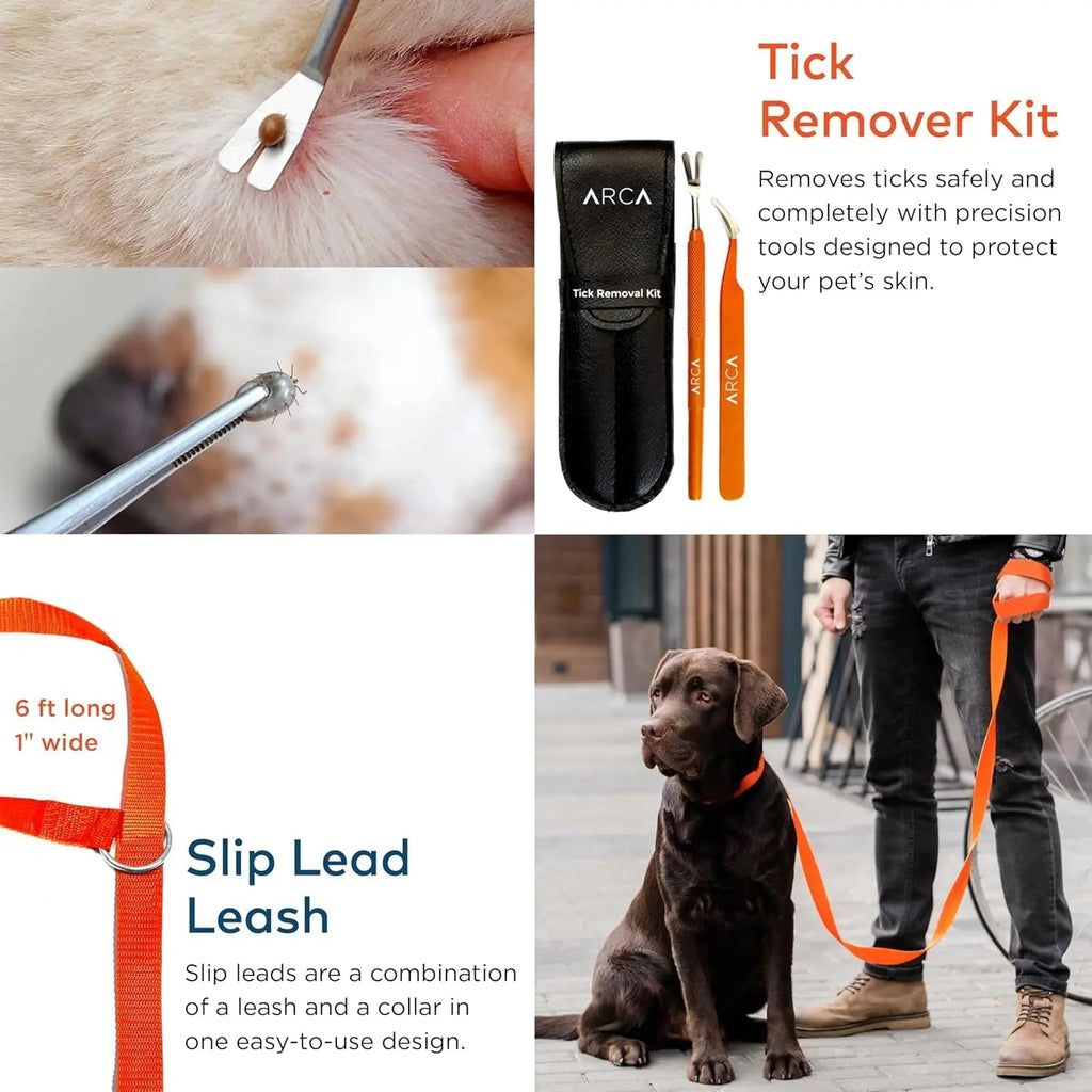 Pet tick remover tools and pouch, plus included tick removal kit for pets
