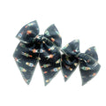 Dark blue nutcracker print layered hair bow with center knot and long tails