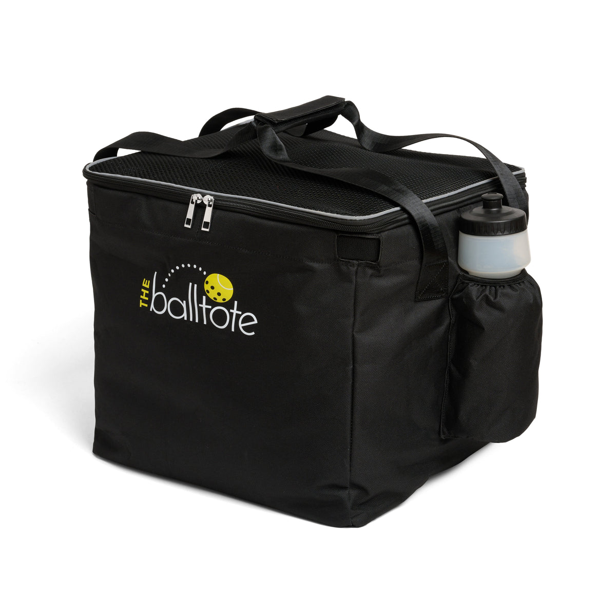 Black ball tote replacement bag with shoulder straps and side water bottle pocket