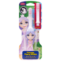 Princess-themed kids toothbrush set with bonus brush, white handle and pink bristles