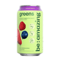 Greens drink can, mixed berry flavor with purple top and berry fruit graphics