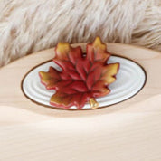 Red and yellow fall leaves mini ceramic decor with acorn detail