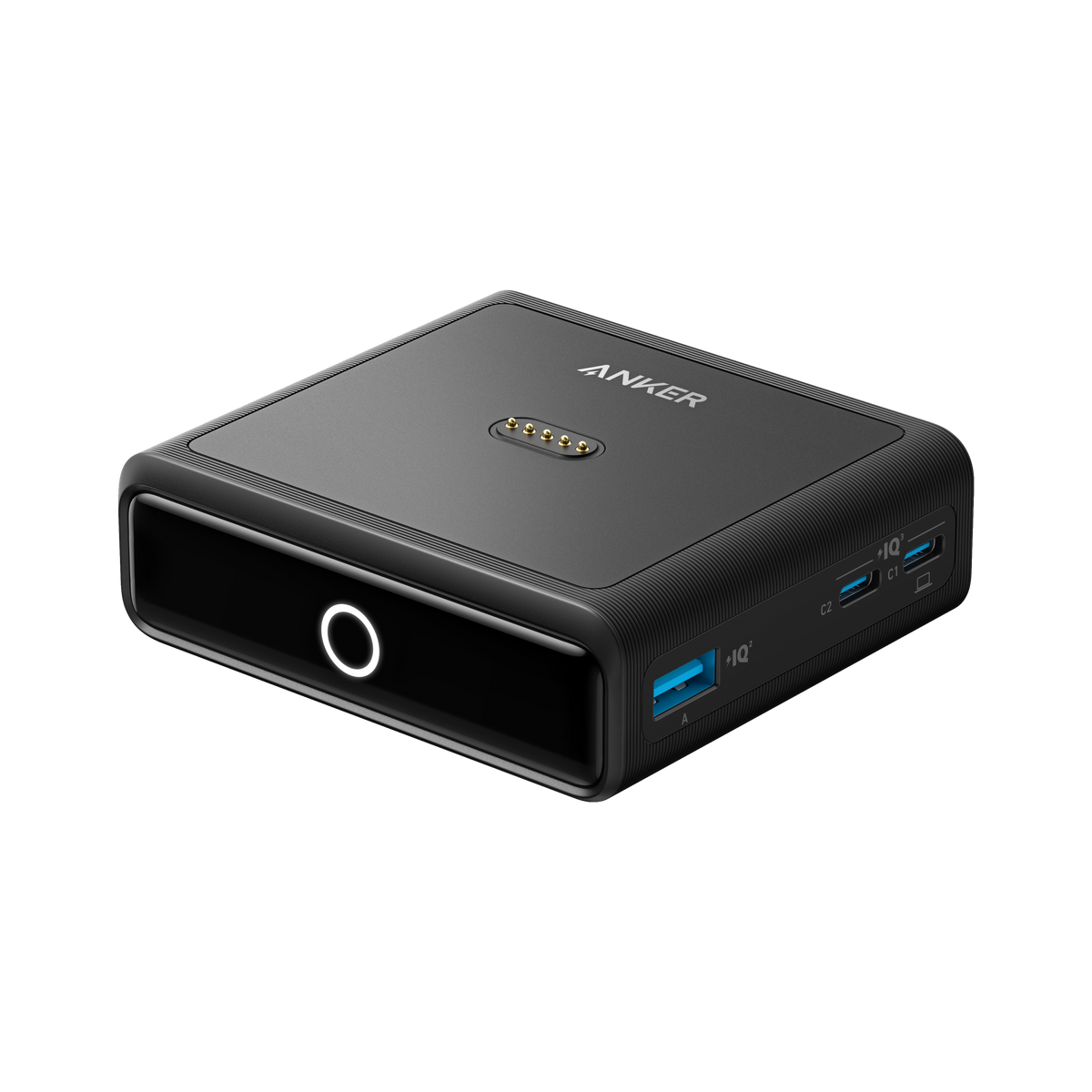 Anker 100W charging base with front LED ring and USB ports