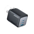 Anker Prime 67W GaN wall charger, black with 3 USB ports and foldable prongs