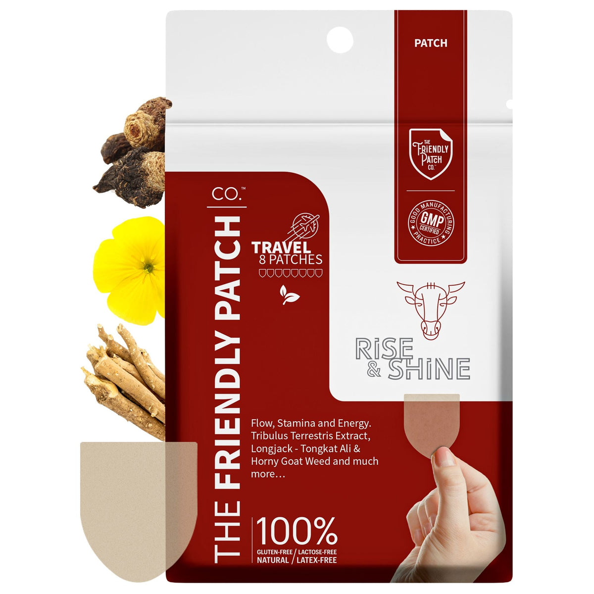 Friendly Patch travel-size performance patch pack, Rise & Shine, 8-pack
