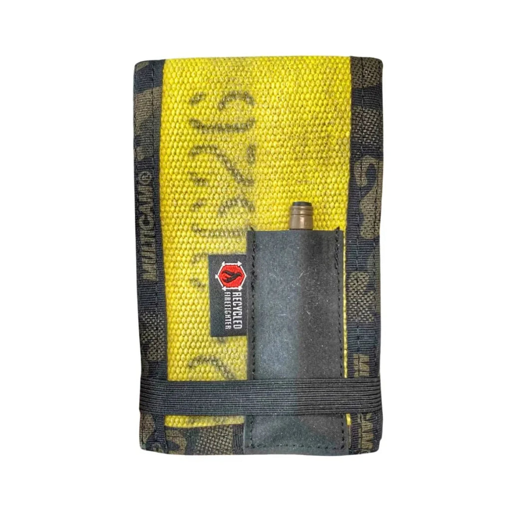 Rite in the Rain notebook cover, yellow front with gray insert pocket and camo outer border