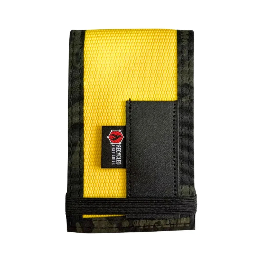 Rite in the Rain notebook cover, yellow front with dark gray pocket and camo side panels