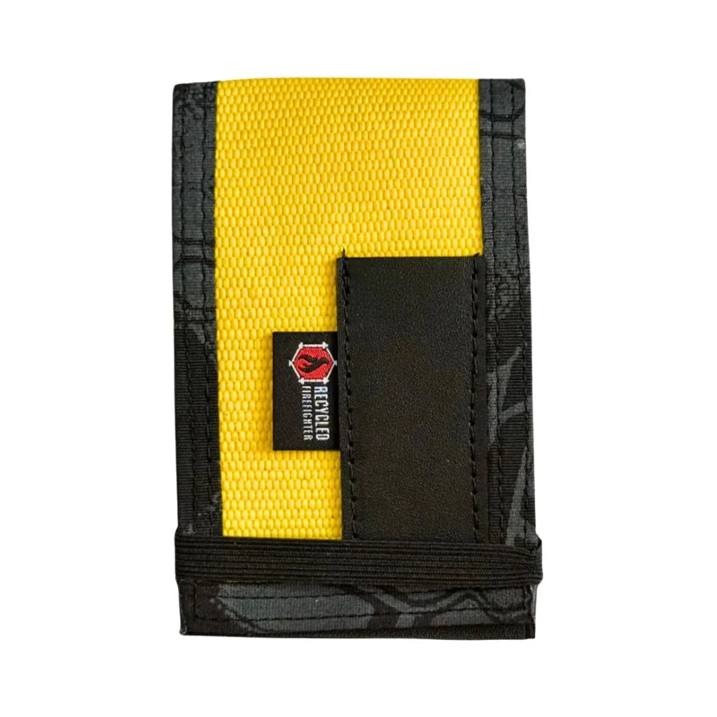 Rite in the Rain notebook cover, bright yellow front with black camo sides and black pocket