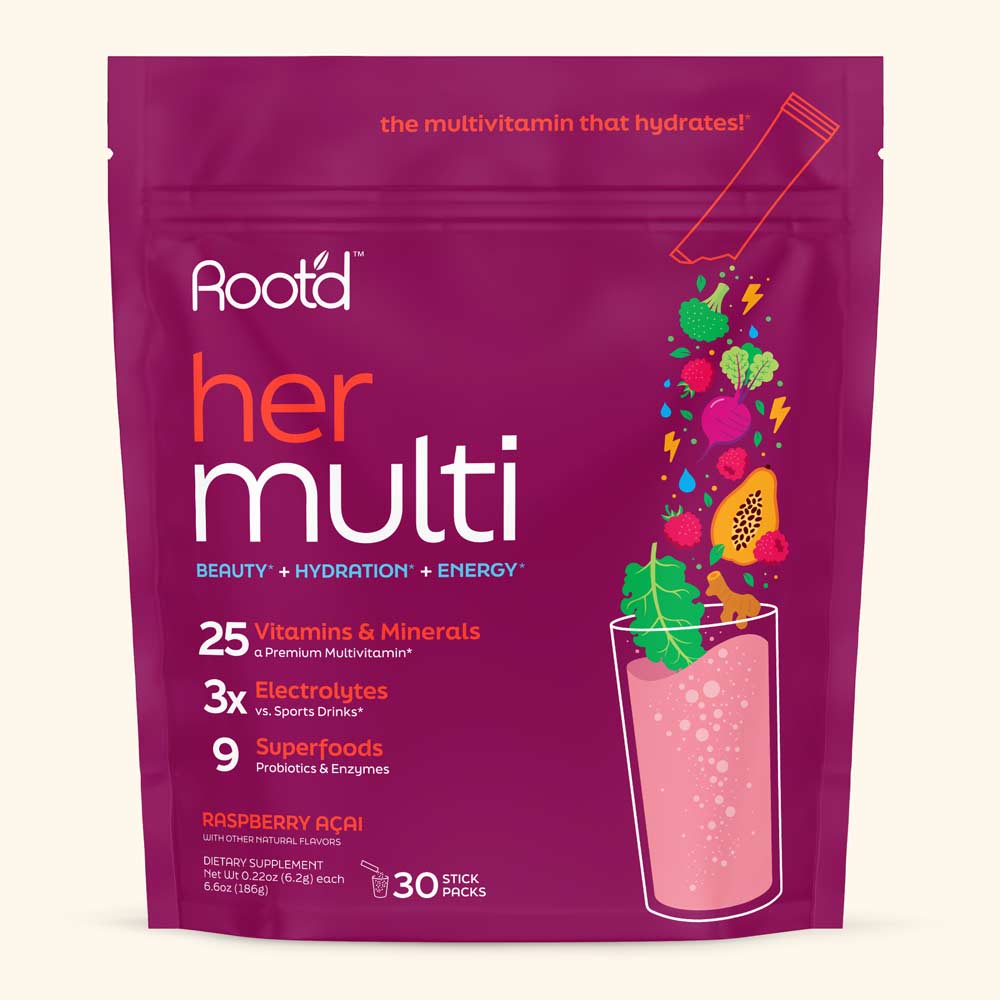Raspberry acai drink mix pouch for her multi, purple 30-stick package