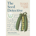 Paperback book with green pea pod illustration and Seed Detective title on cover