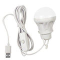 USB LED hanging tent lantern light with white bulb housing and long power cord