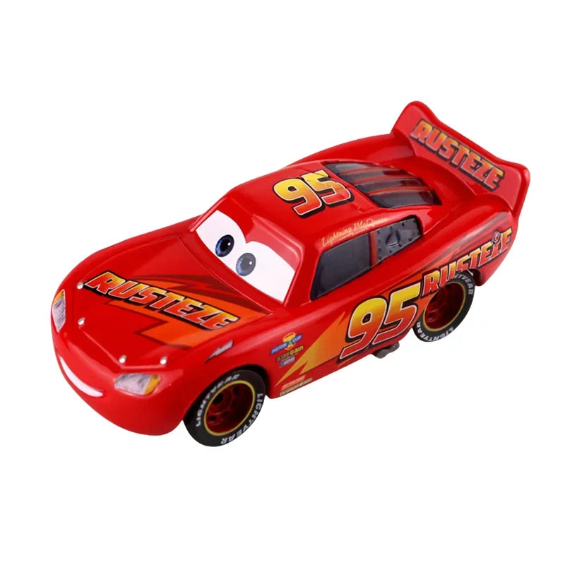 Diecast race car model, red car with number 95 and RUST-EZE styling