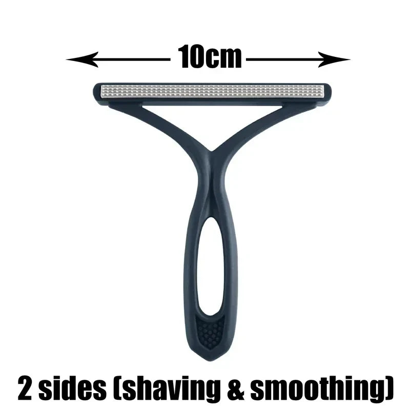 Two-sided shaving and smoothing razor with dark blue handle, 10 cm
