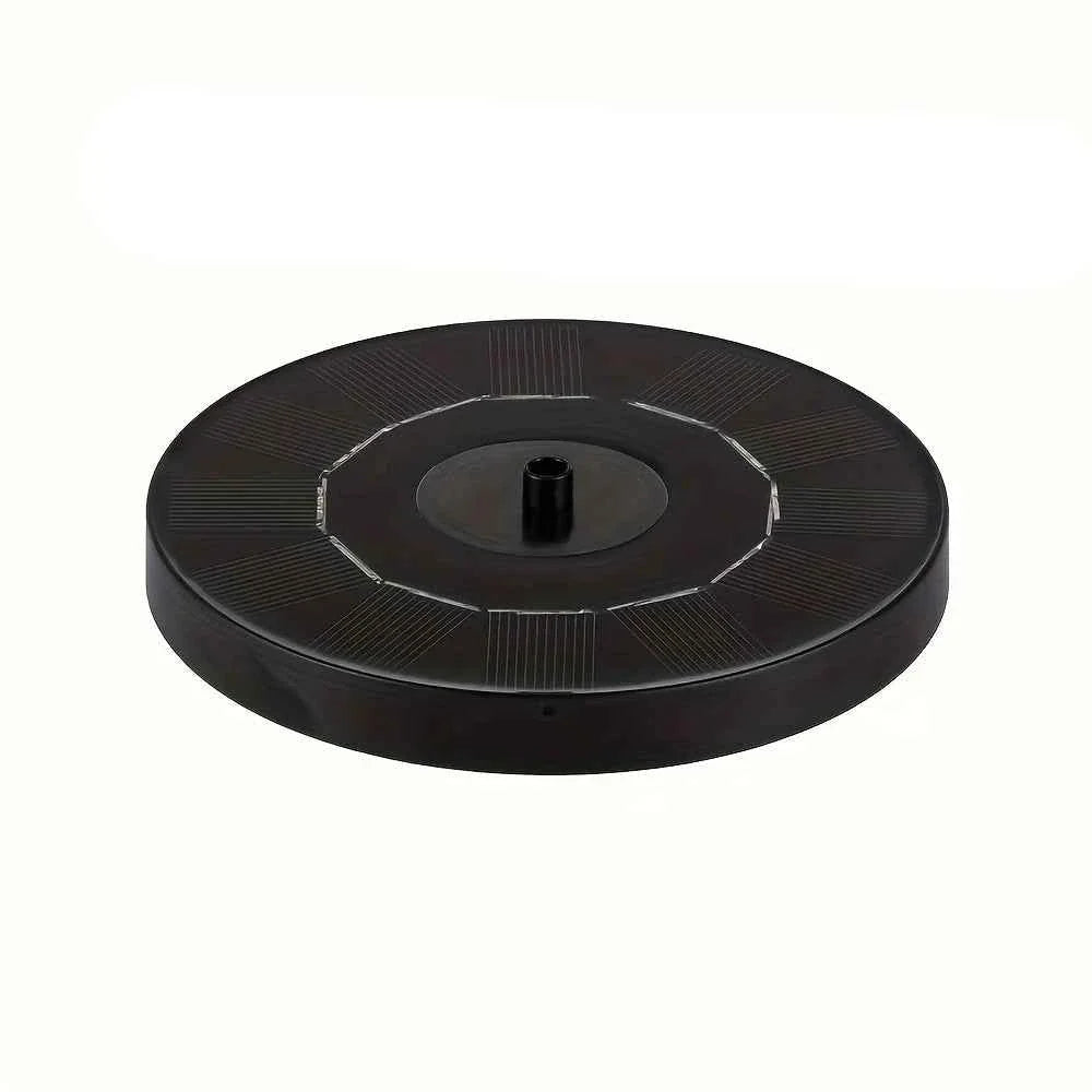 Top view of solar fountain pump base with central nozzle opening