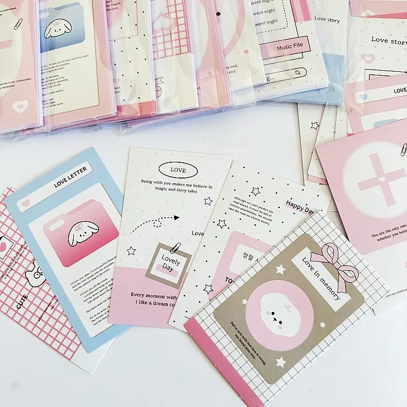 Pastel pink and white seal sticker set with heart, star, and cute animal icon designs
