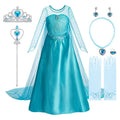 Turquoise princess dress with sheer cape and matching accessories set
