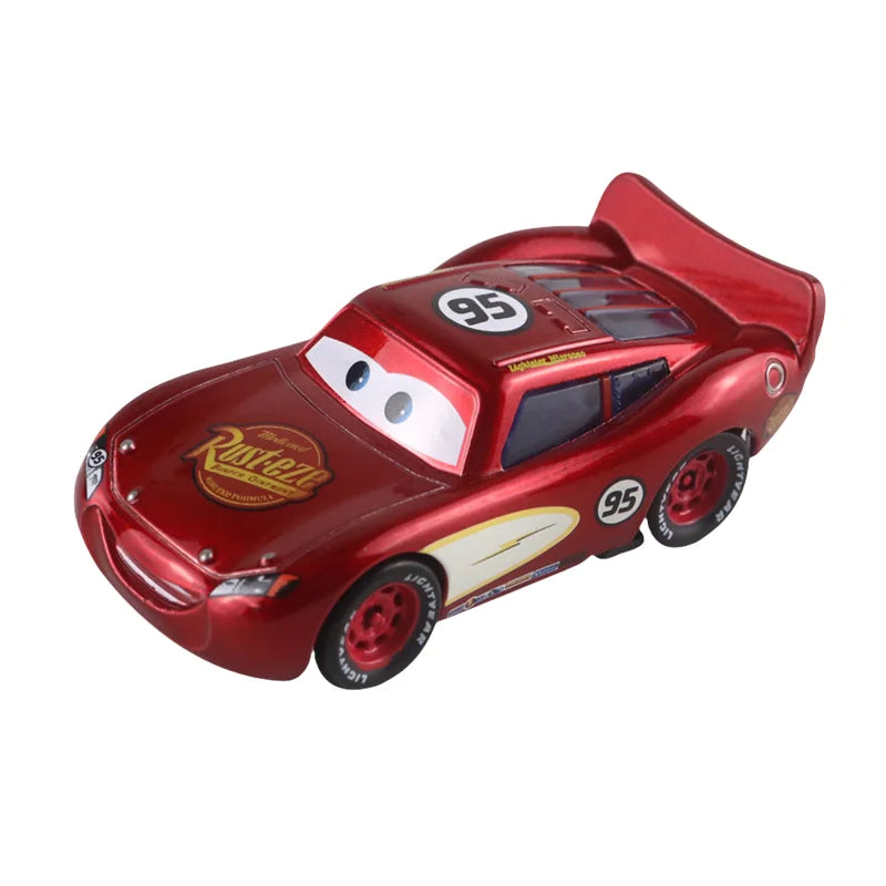 Diecast race car model, red with number 95 and racing logos