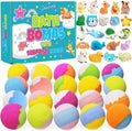 Kids bath bomb gift set box with colorful fizzy balls and surprise animal toys