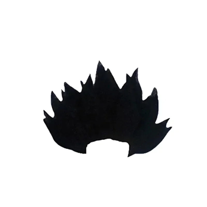 Spiky black flame-style wig hairpiece for anime cosplay