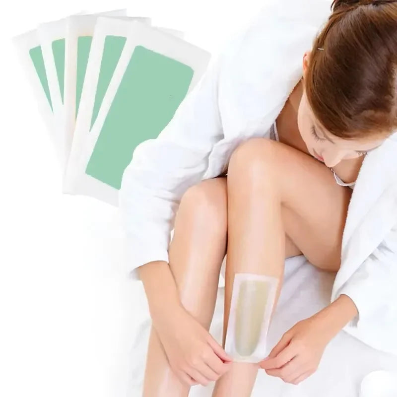 20stick cold hair removal wax strip, double-sided, held for leg depilation