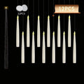 LED floating candles set, white candles with yellow flickering tips