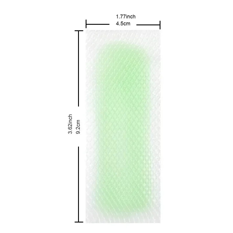Cold wax removal strip size diagram, approx. 9.2 x 4.5 cm