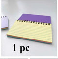 A5 lined spiral notebook with purple cover and '1 pc' label